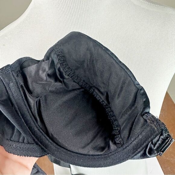 Victorias Secret Second Skin Vintage 90S Black Satin Push Up Bra 34C - Picture 9 of 10